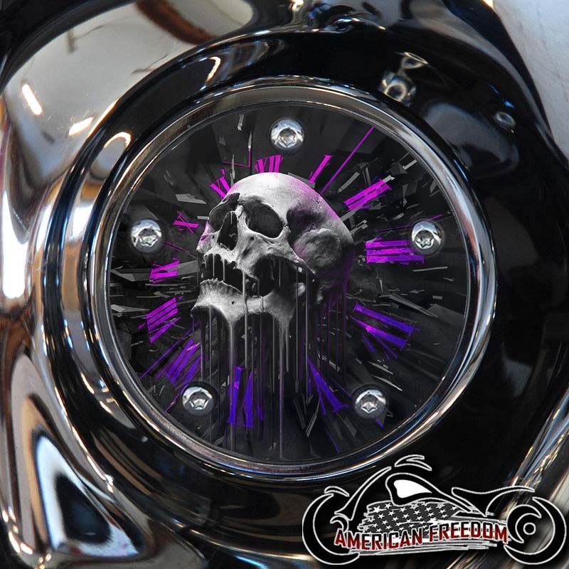 Custom Timing Cover - Melted Skull Purple